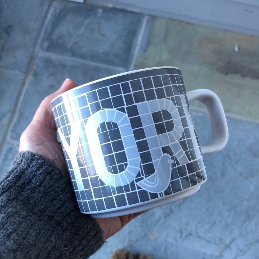 Starbucks And Just Like That New York Subway Tile Mug Mosaic Grey Yellow 12oz